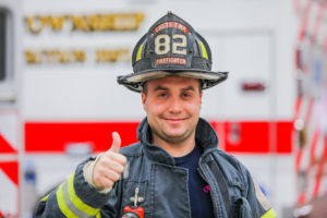 Crete Township Fire Protection District Fire Fighter Giving Thumbs Up